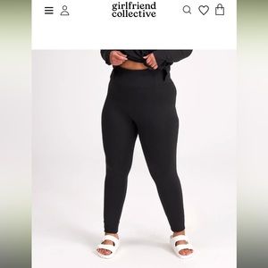 Girlfriend Collective black ReSet lounge legging, size large
